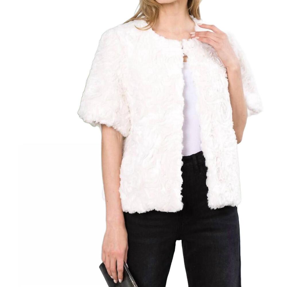 NEW JOH jody faux fur jacket in cream